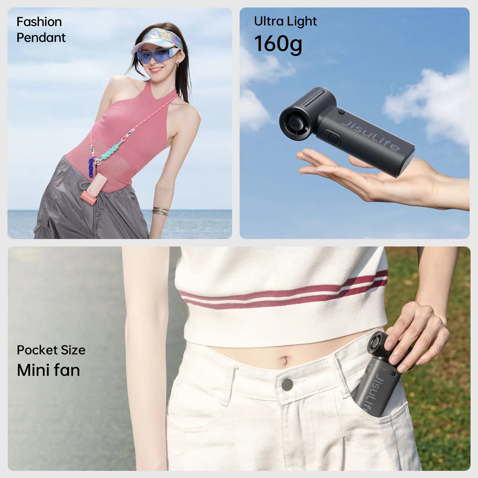 Handheld Turbo Fan,Super Strong Wind,5 Speeds,Long Battery Life,5000Mah,Usb Rechargeable,Multipurpose Pocket Fan
