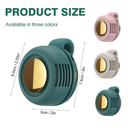 Portable Silent Mini Bladeless Electric Fan - Adjustable 3-Speed Clip-On Design for Outdoor Use