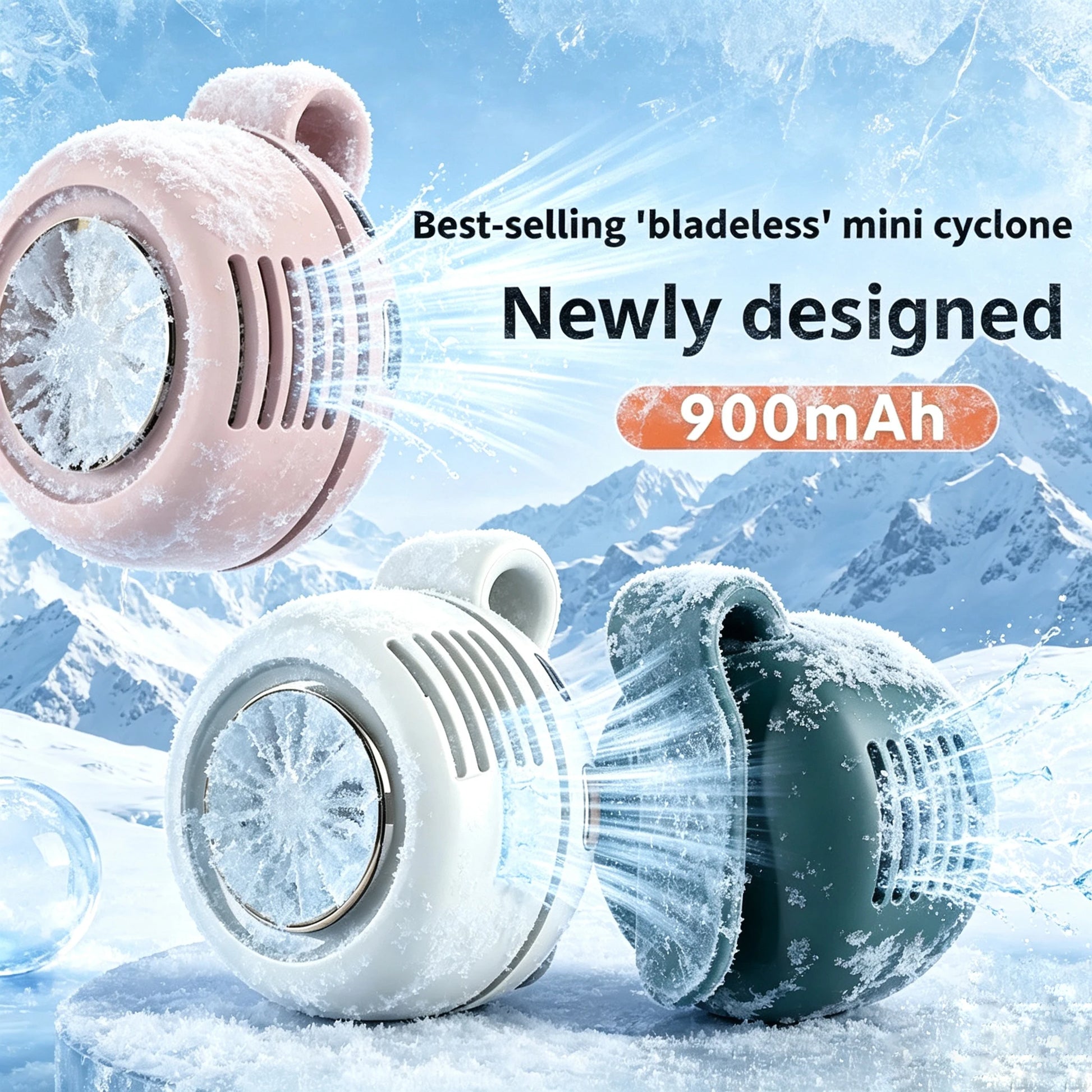 Portable Silent Mini Bladeless Electric Fan - Adjustable 3-Speed Clip-On Design for Outdoor Use