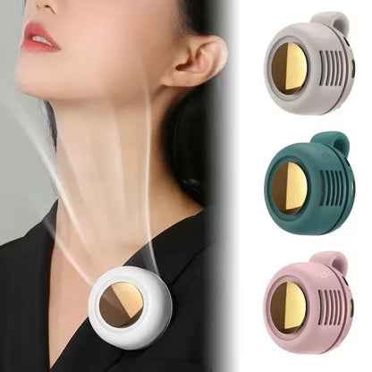Portable Silent Mini Bladeless Electric Fan - Adjustable 3-Speed Clip-On Design for Outdoor Use